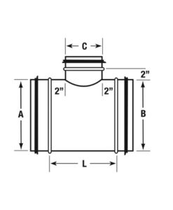 90 Degree Tee drawing