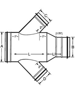 Lateral Cross with Reducer LineArt