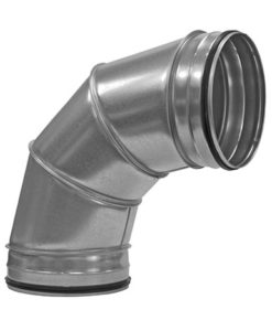 Folded spiral-seam tube Elbow 80mm 90 ° Galvanised pressed for folded spiral-seam tube with Gasket 