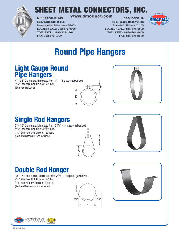 doublerodhanger Sheet Metal Connectors, Inc.