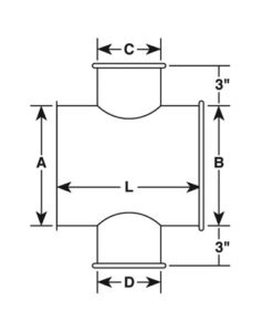 90 Degree Cross with E-Z Flange artwrok