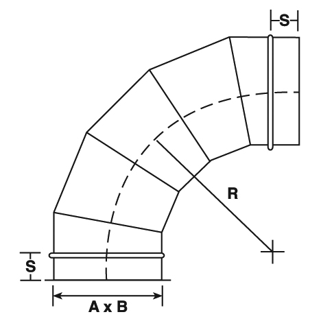 Long Radius 90 Miter Chart